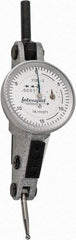 INTERAPID - 0.06 Inch Range, 0.0005 Inch Dial Graduation, Horizontal Dial Test Indicator - 1.2 Inch White Dial, 0-15-0 Dial Reading - Americas Industrial Supply