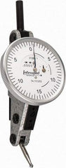 INTERAPID - 0.06 Inch Range, 0.0005 Inch Dial Graduation, Horizontal Dial Test Indicator - 1-1/2 Inch White Dial, 0-15-0 Dial Reading - Americas Industrial Supply