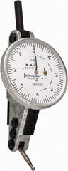INTERAPID - 0.016 Inch Range, 0.0001 Inch Dial Graduation, Horizontal Dial Test Indicator - 1-1/2 Inch White Dial, 0-4-0 Dial Reading - Americas Industrial Supply