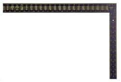 Stanley - 24" Blade Length x 16" Base Length, Black Finish, Aluminum Rafter Square - 1/16", 0.1", 0.083" Graduation, 1-1/2" Base Width - Americas Industrial Supply