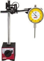 Value Collection - 0.001" Graduation, 0-100 Dial Reading, Indicator & Base Kit - 63mm Base Length x 50mm Base Width x 55mm Base Height, 2-9/32" Dial Diam - Americas Industrial Supply
