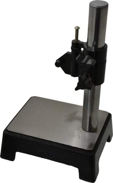 Value Collection - Steel, Rectangular Base, Comparator Gage Stand - 8-1/2" High, 5-1/2" Base Length x 4-1/4" Base Width x 2.16" Base Height, Includes Holder - Americas Industrial Supply