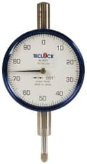 Teclock - 1/4" Range, 0-100 Dial Reading, 0.001" Graduation Dial Drop Indicator - 2-11/64" Dial, 0.1" Range per Revolution, 0.0007" Accuracy - Americas Industrial Supply