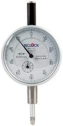 Teclock - 10mm Range, 0-100 Dial Reading, 0.01" Graduation Dial Drop Indicator - 2-11/64" Dial, 1" Range per Revolution, 0.015" Accuracy, Revolution Counter - Americas Industrial Supply