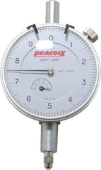 Peacock - 0.05" Range, 0-10 Dial Reading, 0.0001" Graduation Dial Drop Indicator - 2-3/64" Dial, 0.0003" Accuracy, Revolution Counter - Americas Industrial Supply