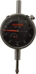 Peacock - 1/2" Range, 0-100 Dial Reading, 0.001" Graduation Dial Drop Indicator - 2-3/64" Dial, 0.001" Accuracy, Revolution Counter - Americas Industrial Supply