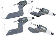 TESA Brown & Sharpe - 2 to 3 Inch Range, 0.0001 Inch Resolution, Standard Throat, IP54 Electronic Outside Micrometer - 0.0002 Inch Accuracy, Carbide Face, Includes Plastic Case - Americas Industrial Supply
