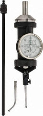 Made in USA - 5 Piece, 0" to 1/4" Measuring Range, White Dial Test Indicator Kit - 0.0002" Accuracy, 1/8" Ball Diam, 0.0005" Dial Graduation - Americas Industrial Supply