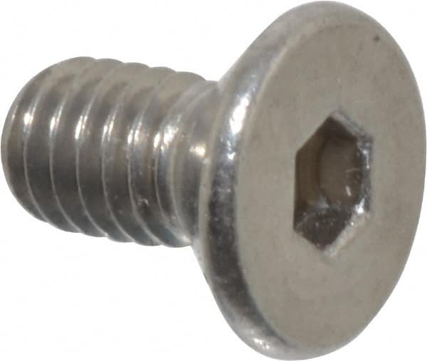 Value Collection - M4x0.70 Metric Coarse Hex Socket Drive, 90° Flat Screw - Grade 18-8 & Austenitic A2 Stainless Steel, Uncoated, Fully Threaded, 8mm OAL - Americas Industrial Supply