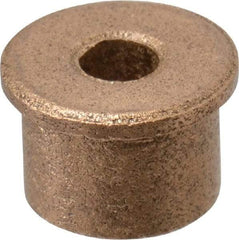 Boston Gear - 1/8" Inside x 5/16" Outside Diam, Oil Impregnated Bronze Sleeve Bearing - 3/8" Flange Outside Diam, 3/64" Flange Thickness, 1/4" OAL - Americas Industrial Supply