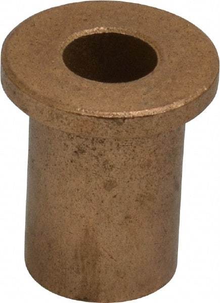 Boston Gear - 3/8" Inside x 5/8" Outside Diam, Oil Impregnated Bronze Sleeve Bearing - 7/8" Flange Outside Diam, 1/8" Flange Thickness, 1" OAL - Americas Industrial Supply