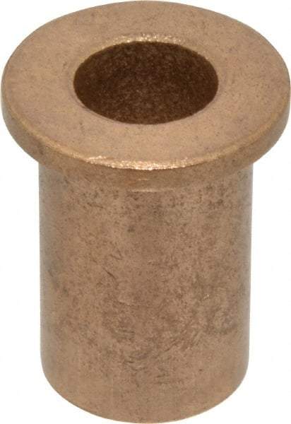 Boston Gear - 1/2" Inside x 3/4" Outside Diam, Oil Impregnated Bronze Sleeve Bearing - 1" Flange Outside Diam, 1/8" Flange Thickness, 1-1/4" OAL - Americas Industrial Supply