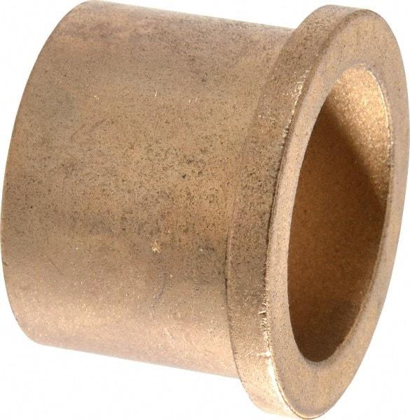 Boston Gear - 1-1/4" Inside x 1-1/2" Outside Diam, Oil Impregnated Bronze Sleeve Bearing - 1-3/4" Flange Outside Diam, 3/16" Flange Thickness, 1-1/4" OAL - Americas Industrial Supply