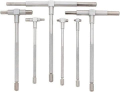 Value Collection - 6 Piece, 5/16 to 6 Inch, Hardened Tool Steel, Satin Chrome Finish, Telescoping Gage Set - 4 and 5 Inch Long Handles - Americas Industrial Supply