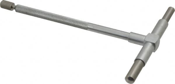 Value Collection - 2-1/8 to 3-1/2 Inch, 5.85 Inch Overall Length, Telescoping Gage - 5 Inch Long Handle, Hardened Tool Steel, Satin Chrome Finish - Americas Industrial Supply