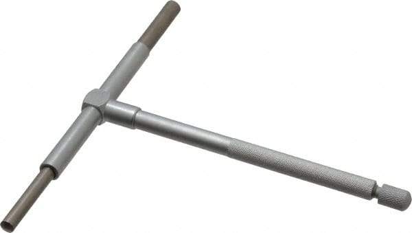 Value Collection - 3-1/2 to 6 Inch, 5.85 Inch Overall Length, Telescoping Gage - 5 Inch Long Handle, Hardened Tool Steel, Satin Chrome Finish - Americas Industrial Supply