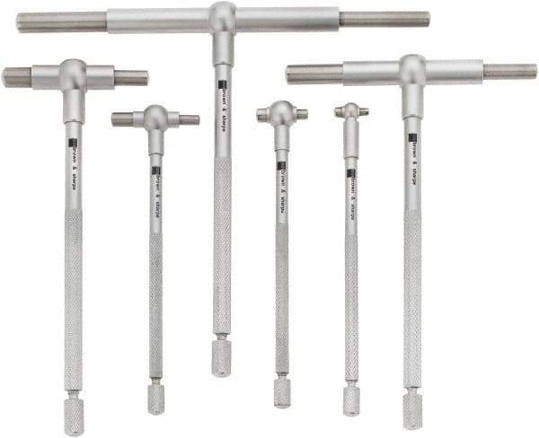 TESA Brown & Sharpe - 6 Piece, 5/16 to 6 Inch, Satin Chrome Finish, Telescoping Gage Set - Includes Plastic Case - Americas Industrial Supply