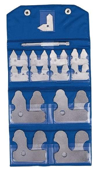 Value Collection - 33 Piece, 1/64 to 1 Inch Radius, Radius Gage Set - Satin Chrome Coated - Americas Industrial Supply