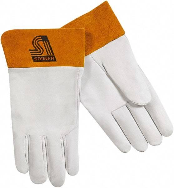Steiner - Size L Unlined Kidskin Welding Glove - 11" OAL, Safety Cuff, For TIG - Americas Industrial Supply