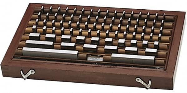 Fowler - 36 Piece, 0.05 to 4", Grade AS-1, Steel Gage Block Set - Rectangular, 0.00005" Tolerance - Americas Industrial Supply