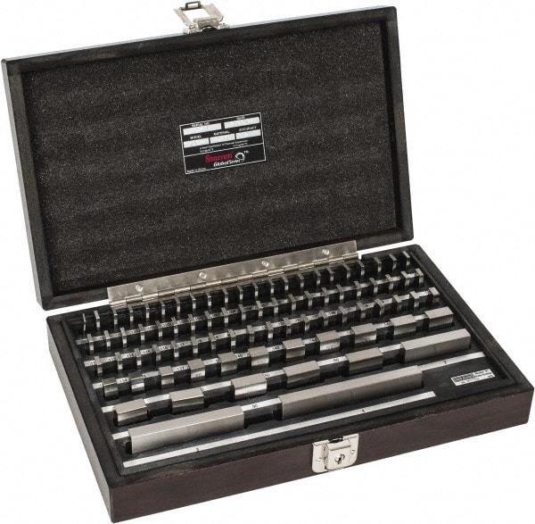 Starrett - 81 Piece, 0.05 to 4", Grade 0, Steel Gage Block Set - Rectangular - Americas Industrial Supply