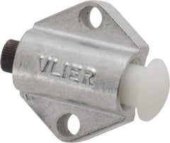 Vlier - 7/8" Base Width, 1/8" Stroke Len, 3/8" Stop Head OD, 21/32" Btw Mt Hole Ctrs, 19/32" Btw Mt Hole & Edge, Round Spring Locating Stop - 11/16" Body Len x 7/8" Body Width, 7/32" Base Thickness, 5.13 Lb Init, 10 Lb Mid, 14.9 Lb Final End Force - Americas Industrial Supply