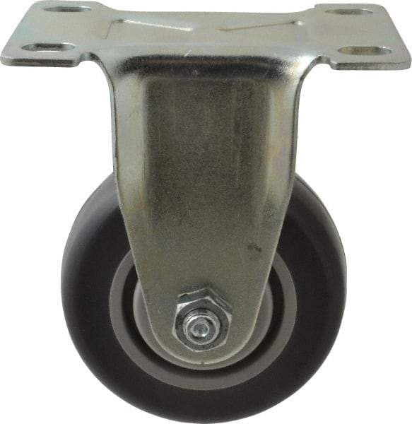 Shepherd - 3" Diam x 1-1/4" Wide x 4-1/4" OAH Top Plate Mount Rigid Caster - Polyurethane, 185 Lb Capacity, Ball Bearing, 2-5/8 x 3-3/4" Plate - Americas Industrial Supply