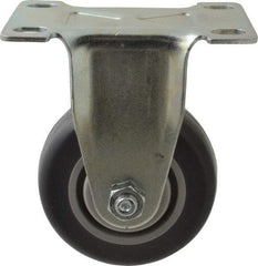 Shepherd - 3" Diam x 1-1/4" Wide x 4-1/4" OAH Top Plate Mount Rigid Caster - Polyurethane, 185 Lb Capacity, Ball Bearing, 2-5/8 x 3-3/4" Plate - Americas Industrial Supply