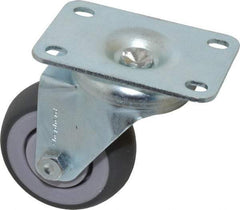 Shepherd - 3" Diam x 1-1/4" Wide x 4-1/4" OAH Top Plate Mount Swivel Caster - TPR, 165 Lb Capacity, Ball Bearing, 2-5/8 x 3-3/4" Plate - Americas Industrial Supply