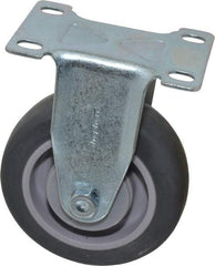 Shepherd - 4" Diam x 1-1/4" Wide x 5-1/4" OAH Top Plate Mount Rigid Caster - Polyurethane, 200 Lb Capacity, Ball Bearing, 2-5/8 x 3-3/4" Plate - Americas Industrial Supply