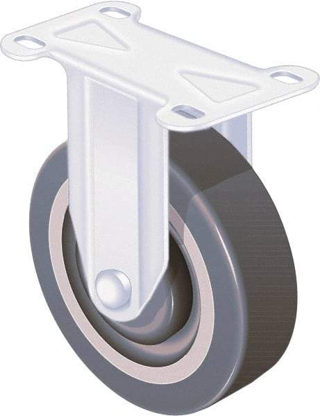 Shepherd - 3" Diam x 1-1/4" Wide x 4-1/4" OAH Top Plate Mount Rigid Caster - TPR, 165 Lb Capacity, Ball Bearing, 2-5/8 x 3-3/4" Plate - Americas Industrial Supply