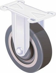 Shepherd - 4" Diam x 1-1/4" Wide x 5-1/4" OAH Top Plate Mount Rigid Caster - TPR, 185 Lb Capacity, Ball Bearing, 2-5/8 x 3-3/4" Plate - Americas Industrial Supply