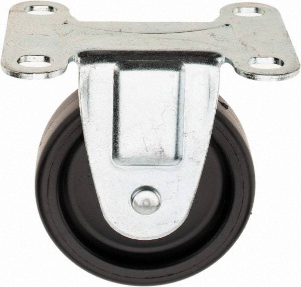 Shepherd - 3" Diam x 13/16" Wide x 3-1/2" OAH Top Plate Mount Rigid Caster - Polyolefin, 120 Lb Capacity, Plain Bearing, 2-5/8 x 3-3/4" Plate - Americas Industrial Supply