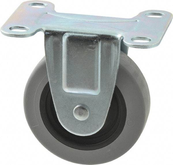 Shepherd - 3" Diam x 13/16" Wide x 3-1/2" OAH Top Plate Mount Rigid Caster - Polyurethane, 120 Lb Capacity, Plain Bearing, 2-5/8 x 3-3/4" Plate - Americas Industrial Supply