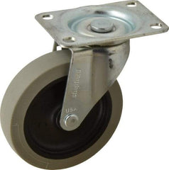 Shepherd - 4" Diam x 15/16" Wide x 4-3/4" OAH Top Plate Mount Swivel Caster - Polyurethane, 150 Lb Capacity, Plain Bearing, 2-5/8 x 3-3/4" Plate - Americas Industrial Supply
