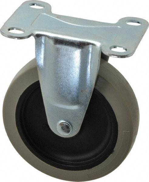 Shepherd - 4" Diam x 15/16" Wide x 4-3/4" OAH Top Plate Mount Rigid Caster - Polyurethane, 150 Lb Capacity, Plain Bearing, 2-5/8 x 3-3/4" Plate - Americas Industrial Supply