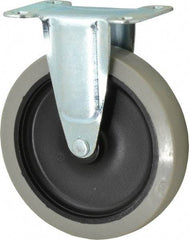 Shepherd - 5" Diam x 15/16" Wide x 5-3/4" OAH Top Plate Mount Rigid Caster - Polyurethane, 160 Lb Capacity, Plain Bearing, 2-5/8 x 3-3/4" Plate - Americas Industrial Supply