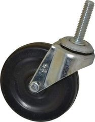 Shepherd - 3" Diam x 13/16" Wide x 3-1/2" OAH Stem Mount Swivel Caster - Soft Rubber, 110 Lb Capacity, Nylon Bearing, 3/8-16 x 1-1/2" Threaded Stem - Americas Industrial Supply
