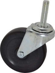 Shepherd - 3" Diam x 13/16" Wide x 3-1/2" OAH Stem Mount Swivel Caster - Hard Rubber, 120 Lb Capacity, Nylon Bearing, 3/8-16 x 1-1/2" Threaded Stem - Americas Industrial Supply