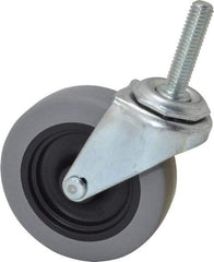 Shepherd - 3" Diam x 13/16" Wide x 3-1/2" OAH Stem Mount Swivel Caster - Polyurethane, 120 Lb Capacity, Plain Bearing, 3/8-16 x 1-1/2" Threaded Stem - Americas Industrial Supply