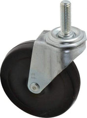 Shepherd - 4" Diam x 15/16" Wide x 4-3/4" OAH Stem Mount Swivel Caster - Soft Rubber, 125 Lb Capacity, Nylon Bearing, 1/2-13 x 1-1/2" Threaded Stem - Americas Industrial Supply