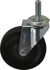 Shepherd - 4" Diam x 15/16" Wide x 4-3/4" OAH Stem Mount Swivel Caster - Hard Rubber, 150 Lb Capacity, Nylon Bearing, 1/2-13 x 1-1/2" Threaded Stem - Americas Industrial Supply