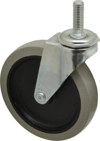 Shepherd - 5" Diam x 15/16" Wide x 5-3/4" OAH Stem Mount Swivel Caster - Polyurethane, 160 Lb Capacity, Nylon Bearing, 1/2-13 x 1-1/2" Threaded Stem - Americas Industrial Supply