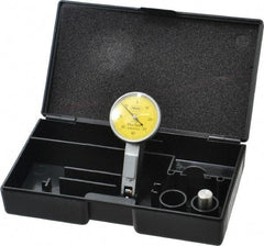 Mahr - 0.4 mm Range, 0.01 mm Dial Graduation, Horizontal Dial Test Indicator - 27.5 mm Yellow Dial, 0-40-0 Dial Reading - Americas Industrial Supply