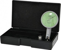Mahr - 0.004 Inch Range, 0.0001 Inch Dial Graduation, Horizontal Dial Test Indicator - 1-1/2 Inch Green Dial, 0-4-0 Dial Reading - Americas Industrial Supply