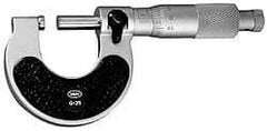 Mahr - 25 to 50mm Range, 0.01mm Graduation, Mechanical Outside Micrometer - Ratchet Stop Thimble, Accurate to 4µm - Americas Industrial Supply