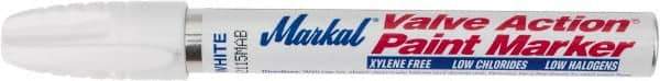 Markal - White Permanent Marker - Felt Tip - Americas Industrial Supply