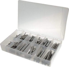 Made in USA - 500 Piece, 1/16 to 7/16" Pin Diam, Spring Pin Assortment - Zinc, Zinc Plated - Americas Industrial Supply
