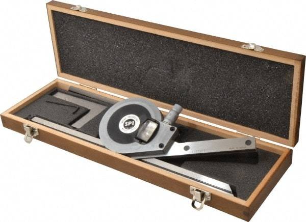 SPI - 6, 12 Inch Long Blade, 360° Max Measurement, Bevel Protractor - Accuracy up to 1 Min, 1 Min Dial Graduation - Americas Industrial Supply