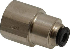 Legris - 1/8" Outside Diam, 1/8 NPT, Nickel Plated Brass Push-to-Connect Tube Female Connector - 290 Max psi - Americas Industrial Supply